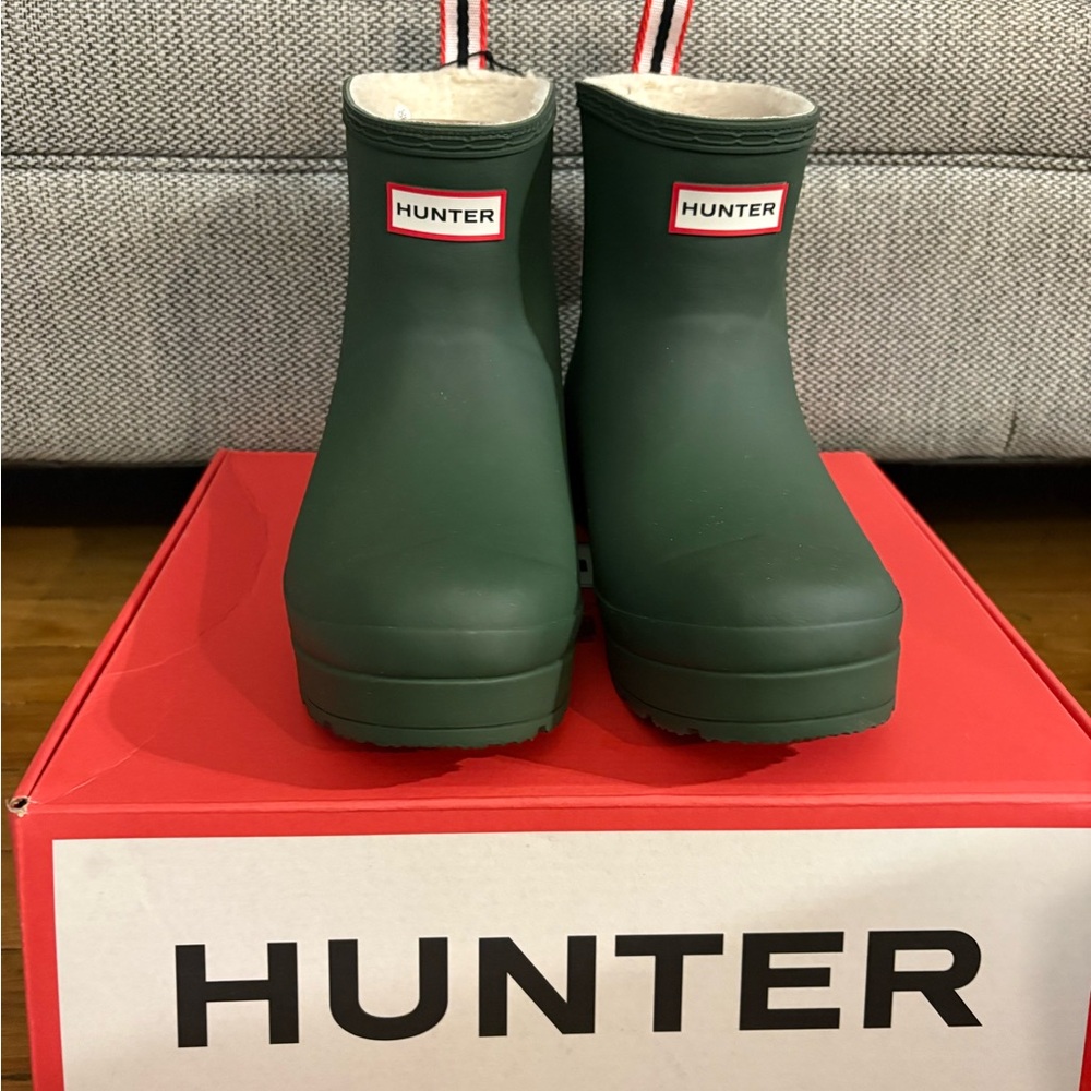 Hunter Forest Green Ankle Boots